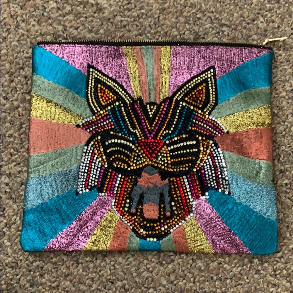 Steve Madden beaded soft clutch